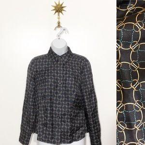 Ann Taylor silk scarf print blouse